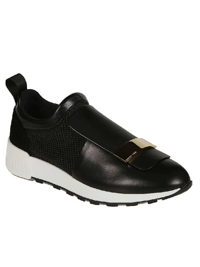 Shop Sergio Rossi Front Flap Sneakers In Black