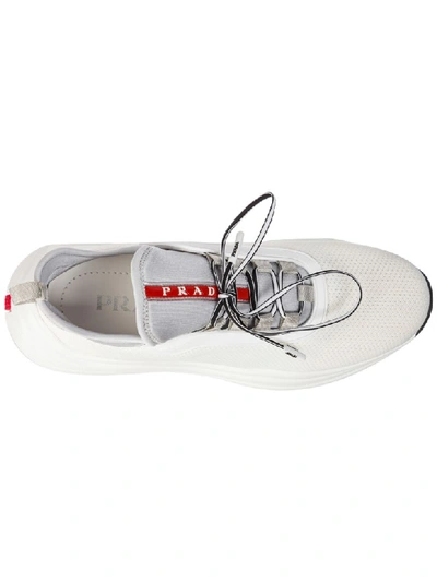 Shop Prada Cloudbust Sneakers In Bianco + Alluminio