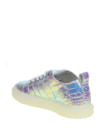 Shop Giuseppe Zanotti Sneakers Blabber Jellyfish In Iridescent Leather