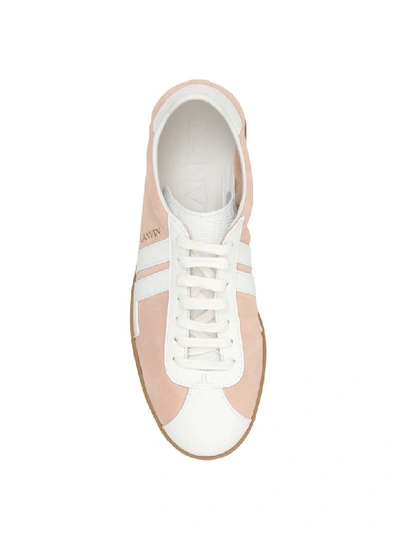 Shop Lanvin Leather Jl Sneakers In Pale Pink White (pink)