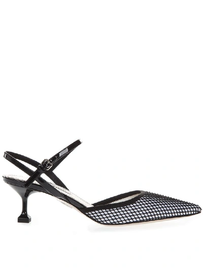 Shop Miu Miu Leather And Neoprene Black Pointed Pumps In Black/white