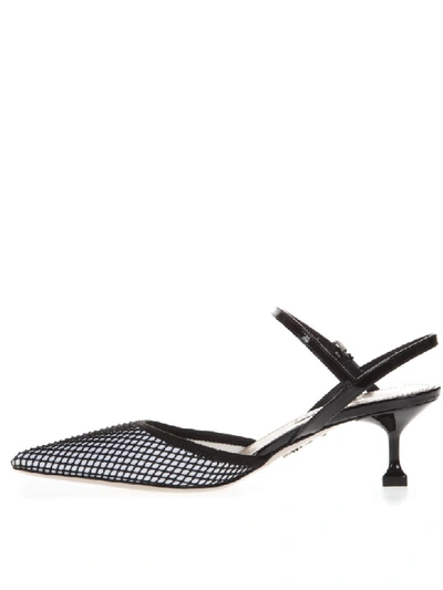 Shop Miu Miu Leather And Neoprene Black Pointed Pumps In Black/white