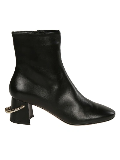 Shop L'autre Chose Heel Buckle Ankle Boots In Black