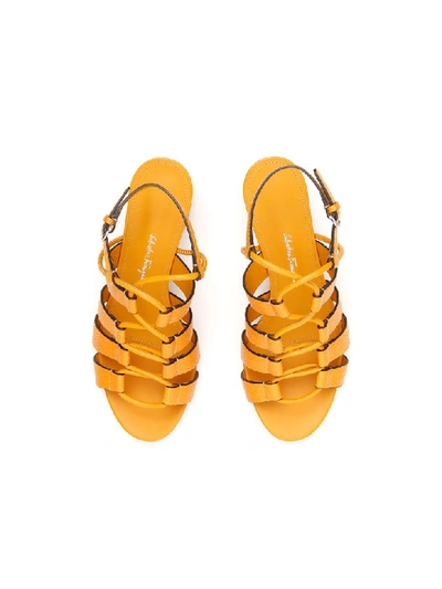 Shop Ferragamo Sirmio Sandals 55 In Golden Rod (yellow)