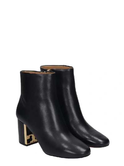 Shop Tory Burch Gigi 70mm High Heels Ankle Boots In Black Leather