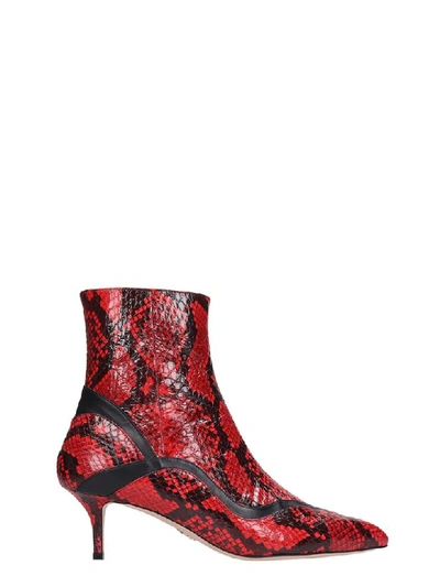 Shop Paula Cademartori High Heels Ankle Boots In Red Leather