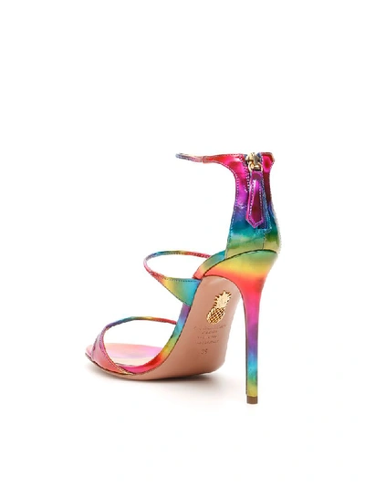 Shop Aquazzura Disco Rainbow Minute 105 Sandals In Multicolor (red)
