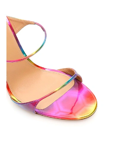 Shop Aquazzura Disco Rainbow Minute 105 Sandals In Multicolor (red)