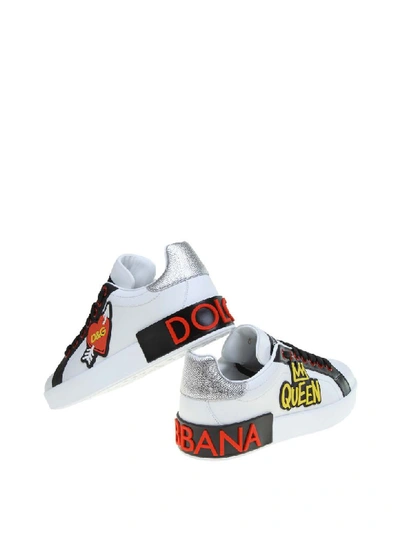 Shop Dolce & Gabbana Sneakers Portofino In Calfskin White Color In White/black