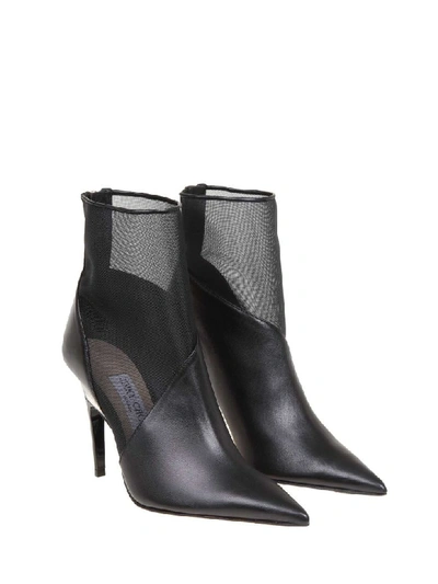 Shop Jimmy Choo Boot Sioux 100 In Leather And Net In Black