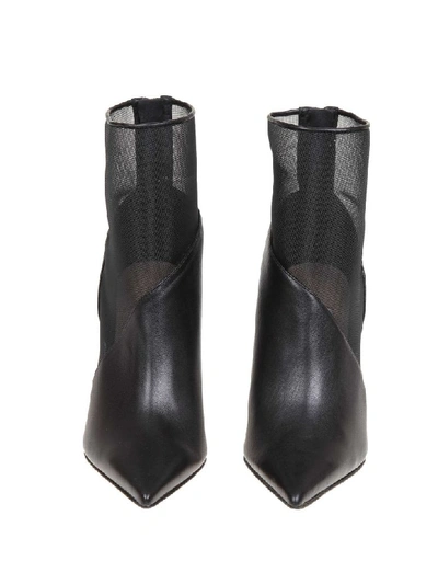 Shop Jimmy Choo Boot Sioux 100 In Leather And Net In Black