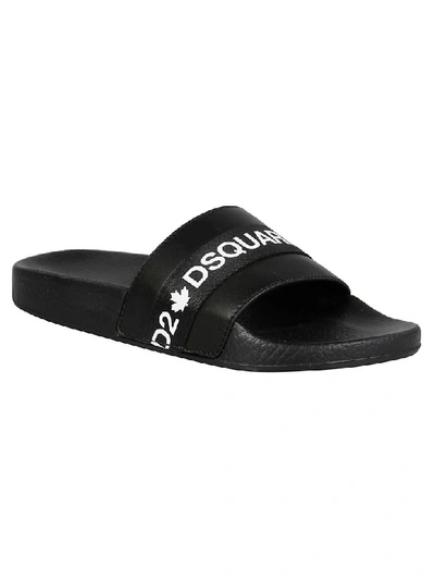 Shop Dsquared2 Logo Sliders In Black