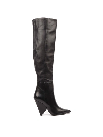 Shop Aldo Castagna Black Nappa Leather Boots