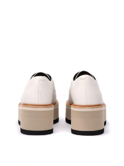 Shop Paloma Barceló Paloma Barcelò Lace-up Shoe In Butter-colored Leather With Two-tone Rubber Sole In Bianco