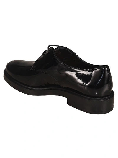 Shop Tod's Classic Glossy Derby Shoes In Black