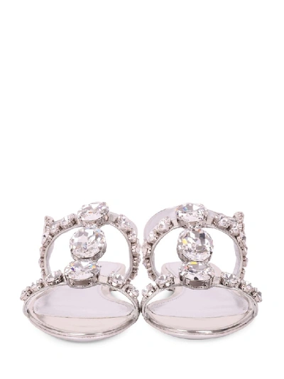 Shop Dolce & Gabbana Mirrored Bianca Sandals In Silver