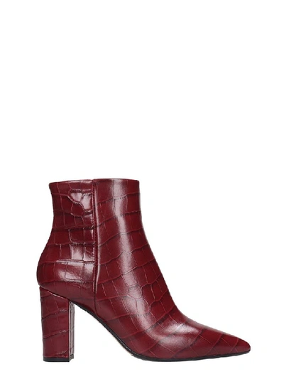 Shop The Seller High Heels Ankle Boots In Bordeaux Leather
