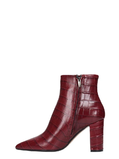Shop The Seller High Heels Ankle Boots In Bordeaux Leather