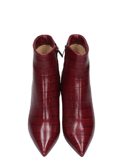 Shop The Seller High Heels Ankle Boots In Bordeaux Leather