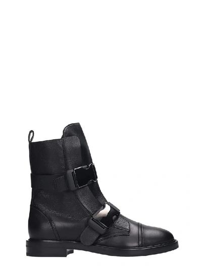 Shop Casadei Combat Boots In Black Leather