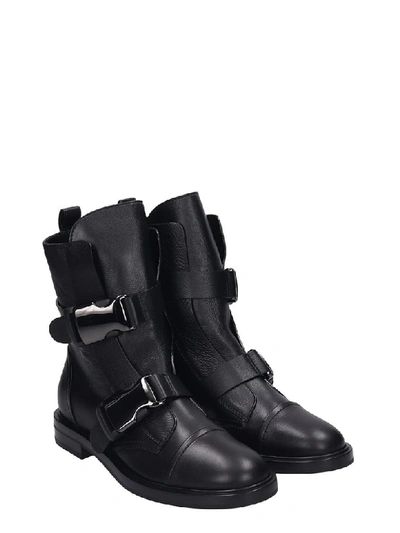 Shop Casadei Combat Boots In Black Leather