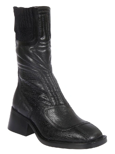 Shop Chloé Ribbed Sock Ankle Boots In Black