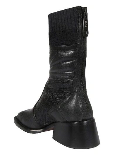 Shop Chloé Ribbed Sock Ankle Boots In Black