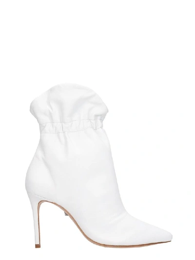 Shop Schutz Dira High Heels Ankle Boots In White Leather