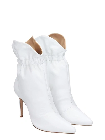 Shop Schutz Dira High Heels Ankle Boots In White Leather