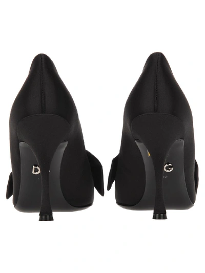 Shop Dolce & Gabbana Embellished Satin Pumps In Black