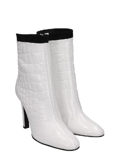 Shop Giuseppe Zanotti High Heels Ankle Boots In White Leather