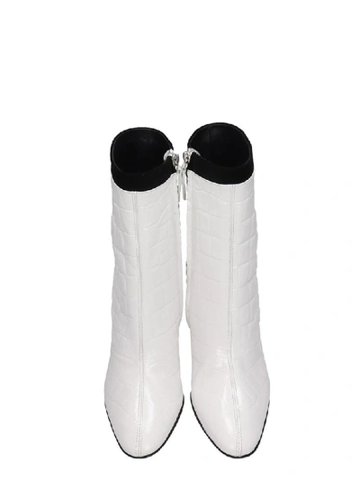 Shop Giuseppe Zanotti High Heels Ankle Boots In White Leather