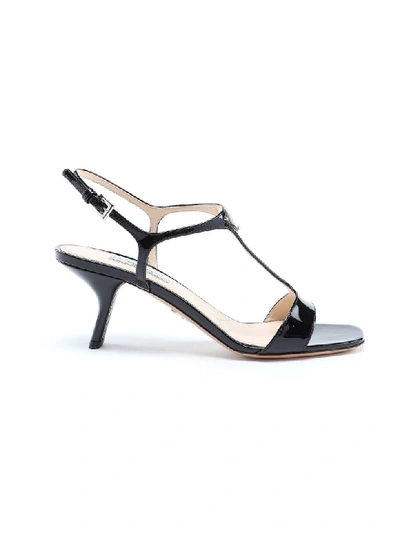 Shop Prada Sandal Patent In Nero