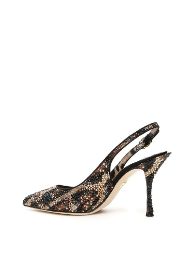 Shop Dolce & Gabbana Lori 90 Slingbacks In Leopard (brown)