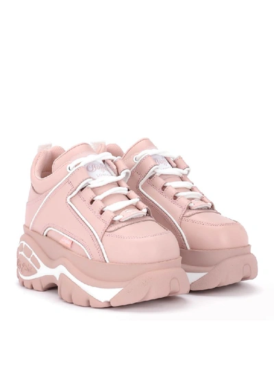 Shop Buffalo 1339 Pink Leather Sneakers In Rosa