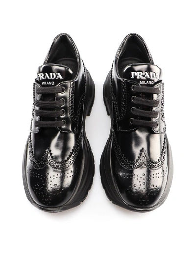 Shop Prada Wedge Sneaker 075 In Nero
