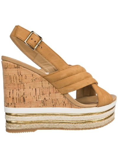 Shop Hogan H442 Wedge Sandals In Kenia