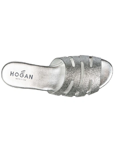 Shop Hogan Valencia Slides In Argento