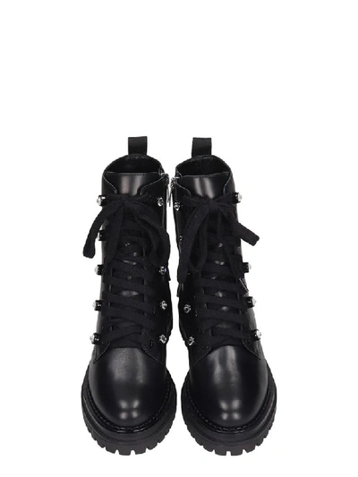 Shop Sergio Rossi Biker Moon 015 Combat Boots In Black Leather