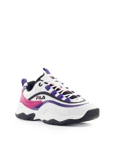 Shop Fila Cb Low Wmn White Purple Black Sneaker In White / Purple / Black