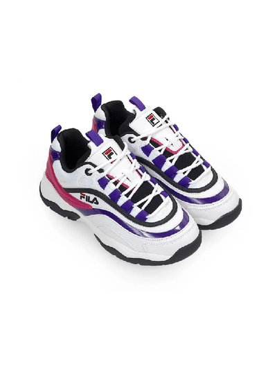 Shop Fila Cb Low Wmn White Purple Black Sneaker In White / Purple / Black