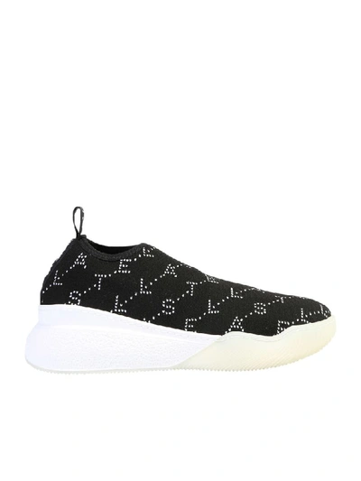 Shop Stella Mccartney Branded Sneakers In Black