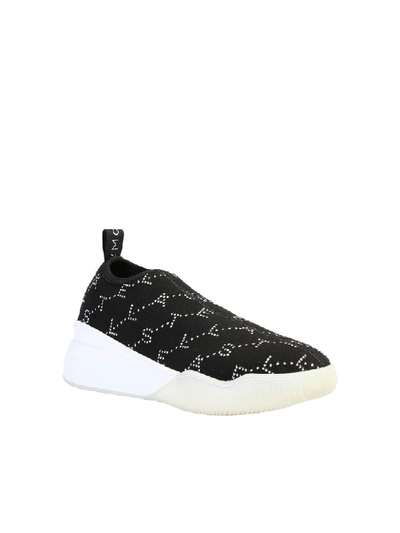 Shop Stella Mccartney Branded Sneakers In Black