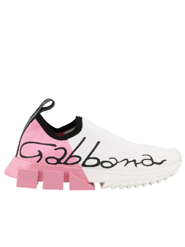 Shop Dolce & Gabbana Stretch Jersey Sorrento Sneakers With Patent Leath...