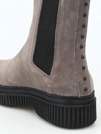 Shop Tod's Boots In Grey