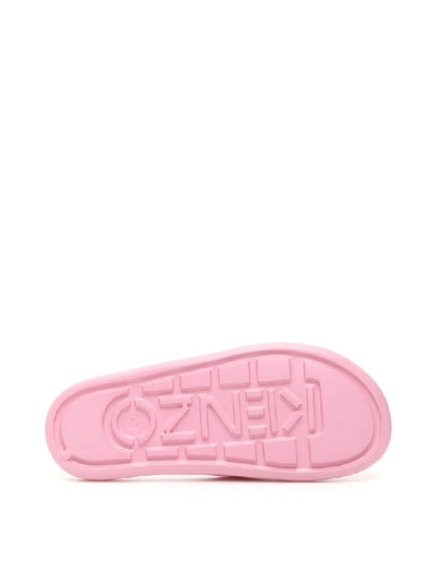 Shop Kenzo Tiger Slides In Rose Flamant (pink)