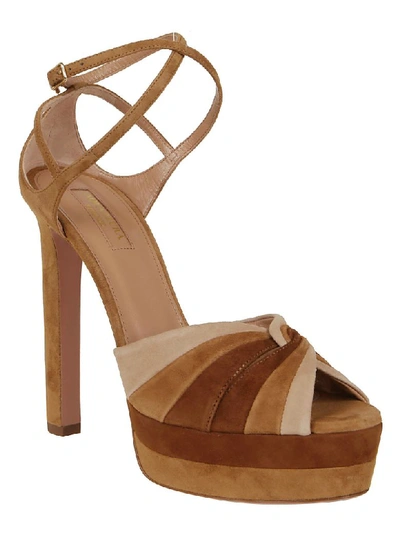 Shop Aquazzura La Di Da Plateu 130 In Ncc New Nude Camel Cinnamon