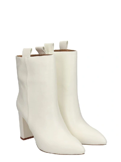 Shop Bibi Lou High Heels Ankle Boots In White Leather