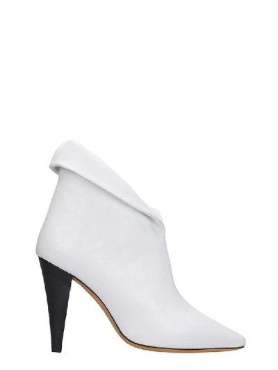 Shop Iro High Heels Ankle Boots In White Leather