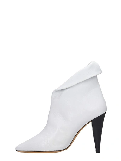 Shop Iro High Heels Ankle Boots In White Leather